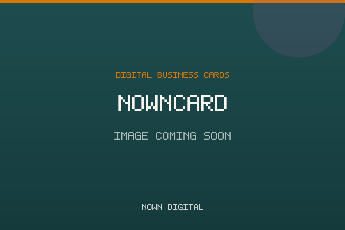 NownCard interface showing a digital business card with QR code